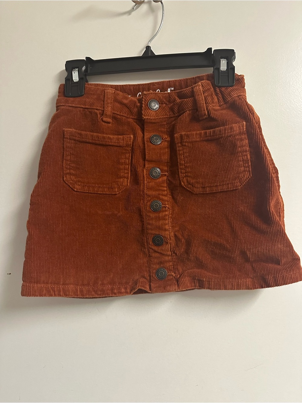 Cat & Jack Rust Corduroy Button-Front Mini Skirt